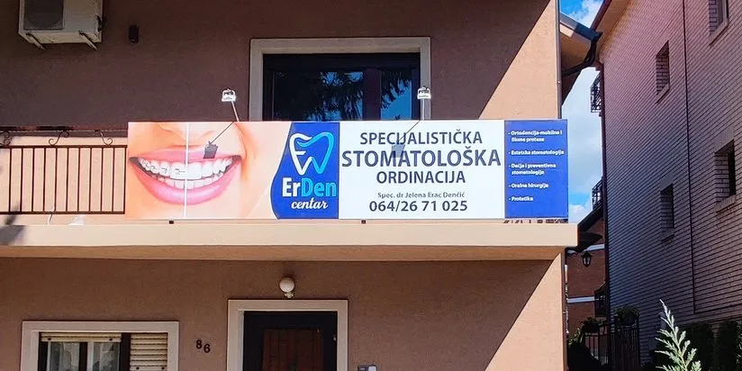Zgrada sa tablom Specijalistička stomatološka ordinacija ErDen